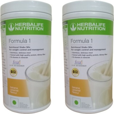 HERBALIFE Formula 1 Nutritional Shake Banana Flavour 2 Pcs Combo Pack Plant-Based Protein(1000 g, Banana)