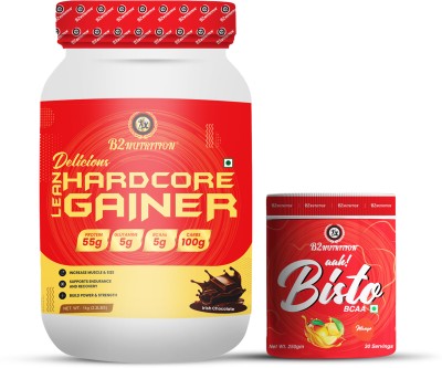 B2 Nutrition Delicious Hardcore Lean Gainer-1Kg & BCAA-Mango Combo Pack Weight Gainers/Mass Gainers(1250 g, Irish Chocolate)