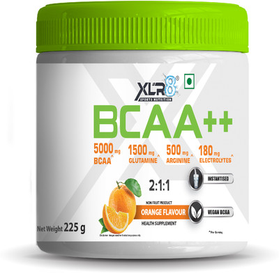 XLR8 BCAA++ Powder Supplement - Instantised Vegan BCAA BCAA(225 g, Orange)