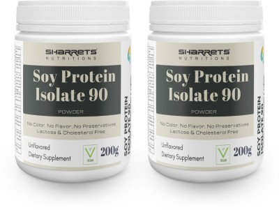 SHARRETS NUTRITIONS Isolated Soy Protein Unflavored Pack of 2 Plant-Based Protein(400 g, Unflavored)