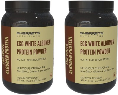 SHARRETS Egg White Albumen Protein Powder 2x1kg Choco Flavor with Essential Amino Acids Egg Protein(2 kg, Chocolate)