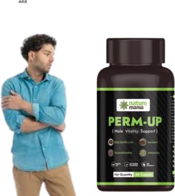 NATURE MANIA Perm-Up: Simple Steps to Better Health Pre Workout(60 Capsules, No Artifical flavour)