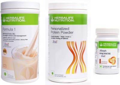 Herbalife Nutrition FORMULA-1SHAKE VANILLA-500GM+PP-400GM+AFRESH CINNAMON-50 GM Whey Protein(950 g, VANILLA-500GM, PROTEIN POWDER -400GM, AFRESH CINNAMON-50 GM)