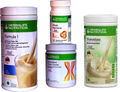 HERBALIFE FORMOLA 1 SHAKE KULFI +PROTIEN 200g +AFRESH PEACH + SHAKEMATE MILK POWDER Whey Protein(1.3 kg, VANILLA)