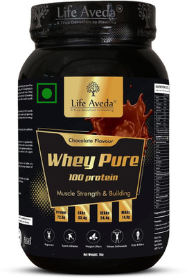 Life Aveda Whey Pure 100 Protein | Chocolate Flavour Support Muscle Building Whey Protein(1000 g, Chocolate)