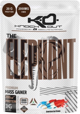 ABSOLUTE NUTRITION Knockout Series Elephant Weight Gainers/Mass Gainers(1 kg, American Ice cream)
