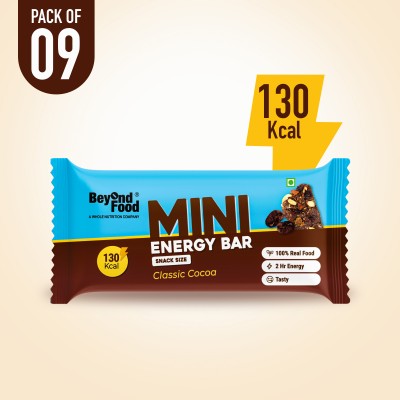 Beyond Food Mini Energy Bars - Classic Cocoa Pack of 9 Energy Bars(270 g, Cocoa)