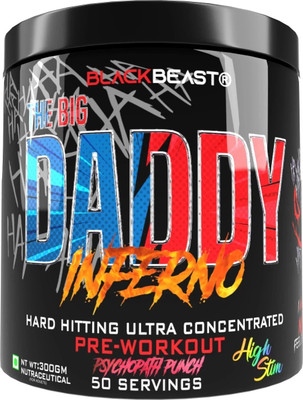 Black Beast The Big Daddy Inferno Preworkout 50 Serving 4500mg Citrulline,3000mg BetaAlanine Pre Workout(300 g, PSYCOPATH PUNCH)