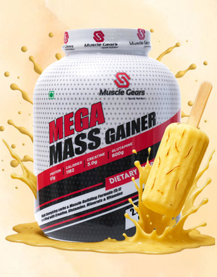 Muscle Gears Mega Mass Gainer 5LBS Malai Kulfi Weight Gainers/Mass Gainers(2.3 kg, Malai Kulfi)