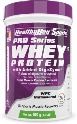 HealthyHey Nutrition Whey Protein Concentrate (Made in Germany) - Unflavoured-Helps in Muscle Synthesis Whey Protein(500 g, Unflavored)
