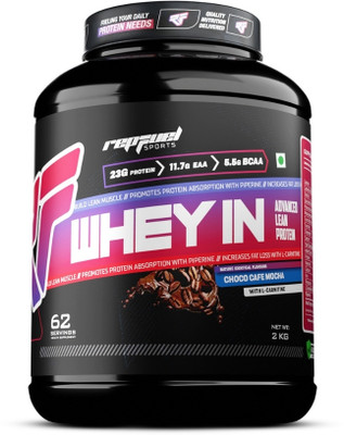 Repfuel Sports Powder for Muscle Support & Recovery, Vegetarian Primary Source L-Carnitine Whey Protein(2 kg, Choco Cafe Mocha)