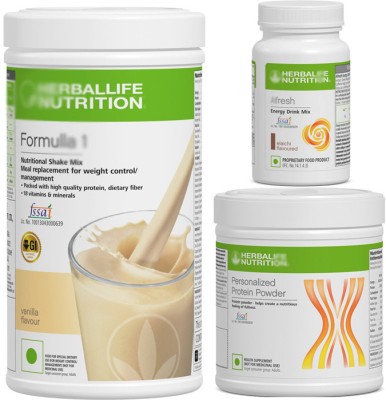 HERBALIFE Formula 1 shake miix Vanilla 500gm ,protein powder 200gm Afresh Elaichi 50 gm Protein Blends(750 g, Vanilla)