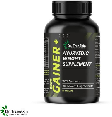 Dr.trueskin Weight Gainer+ Lean Gain Powder Weight Gainers/Mass Gainers(90 Capsules, Unflavored)