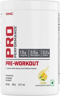 GNC Pro Performance Pre-Workout | Boosts Energy & Endurance | Lemon | 360 gm Pre Workout