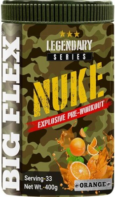 Bigflex Nuke Pre Workout - Orange Flavour (400 Gm) - L - Citrulline - Creatine HCL Creatine(400 g, Orange)