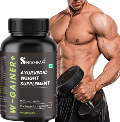 Srishma New and Improved Formula I The Ultimate Muscle Mass Gainer Weight Gainers/Mass Gainers(90 Capsules, No Flavor)