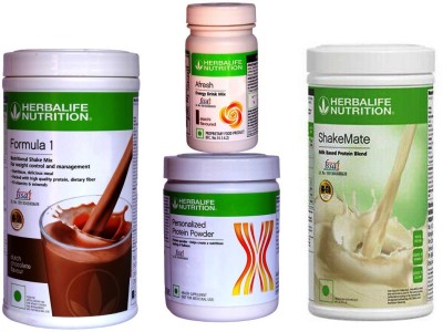 Herbalife Nutrition FORMOLA 1 SHAKE CHOCOLATE +PROTIEN 200g +AFRESH ELAICHI + SHAKEMATE MILK POWDER Plant-Based Protein(1.3 kg, VANILLA)