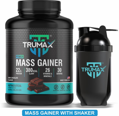 TRUMAX Power Mass Gainer 3.0kg with Shaker, Concentrate Protein Vitamins & Minerals Weight Gainers/Mass Gainers(3 kg, Dark Chocolate)