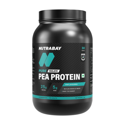 Nutrabay Pure 100% Pea Isolate - Plant-Based Protein(1 kg, Unflavoured)
