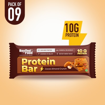 Beyond Food Protein Bars - Cocoa Almond Crunch Pack of 9 Protein Bars(360 g, Cocoa)