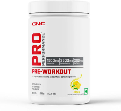 GNC Pro Performance | 360 gm | 30 Servings | Blood Orange Pre Workout(360 g, Lemon)