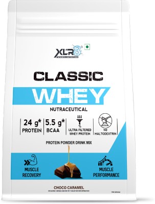 XLR8 Classic Whey, 24 g Protein, 5.5 BCAA, No Maltodextrin Whey Protein(4 pounds, Choco Caramel)
