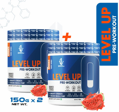 QUENCHLABZ Level up Pre-Workout 150 gm |Citrulline 1.2g|Beta-Alanine 2.1g| Combo Pre Workout(150 g, 150 g, Watermelon)