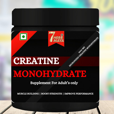 7Herbmaya Micronized Creatine Monohydrate | Enhanced Absorption | Pure Creatine Powder Creatine(100 g, NA)