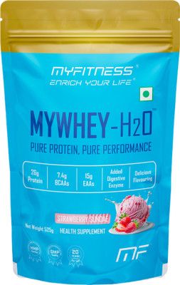 MYFITNESS Mywhey H2O Strawberry Sundae | 26g Protein Per Serving Whey Protein(525 g, Strawberry Sundae)