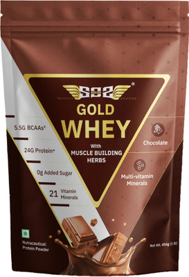 SOS Nutrition Isolate Supplement Powder, FDA Certified, 24g Per Serve, 0g Sugar,5.5g BCAA Gold Whey Protein(500 g, Chocolate)