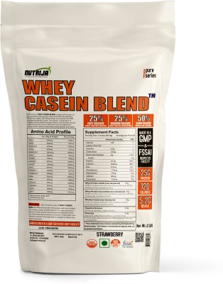 NutriJa WHEY CASEIN BLEND - A Blend of Whey Isolate - 2 lbs (Strawberry) Casein Protein(960 g, Strawberry)