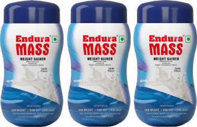 Endura Mass Weight Gainers/Mass Gainers(1500 g, Pack of 3 - Vanilla)