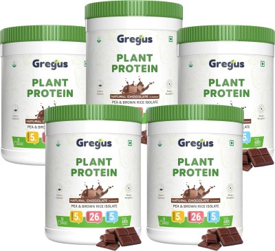 Gregus vegan protein (26gm) lean muscles for women & Men (pack of 2) Plant-Based Protein(2000 g, Chocolate)