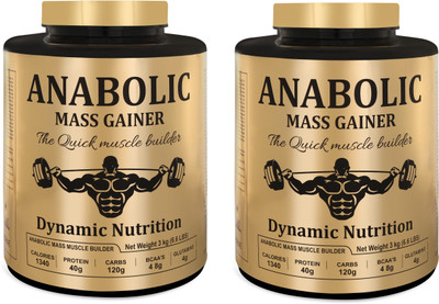 Dynamic Nutrition Anabolic Mass Gainer With High Calories 1340 (Pack of 2 ChocoVanilla 6+6Lbs) Weight Gainers/Mass Gainers(6 kg, ChocoVanilla) Dynamic Nutrition Anabolic Mass Gainer With High Calories 1340 (Pack of 2 ChocoVanilla 6+6Lbs) Weight Gainers/Mass Gainers(6 kg, ChocoVanilla)