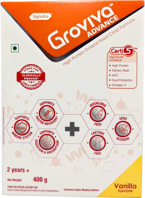 vivamom Groviva Advance High Protein Enteral Feed Child Formula Vanilla 400 gm Nutrition Bars(400 g, VANILLA)