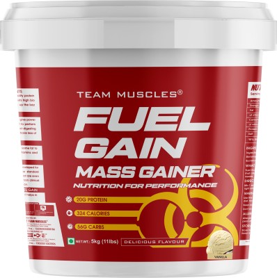 TEAM MUSCLES TM Fuel Gain Mass Gainer-5 Kg| Weight Gainer | Heavy Weight Gainer | Bulk Gainer Weight Gainers/Mass Gainers(5 kg, Vanilla)