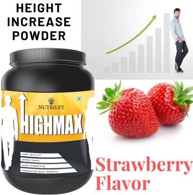 NUTRILEY Highmax Height Increase Powder Height Increase Supplement Strawberry Flavor Weight Gainers/Mass Gainers(1 kg, Strawberry)