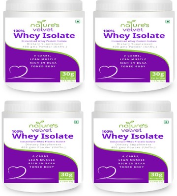 Natures Velvet Lifecare Whey Protein Isolate (NVISO), Manufactured in USA, 400gms - Pack of 4 Whey Protein(1600 g, unflavour)