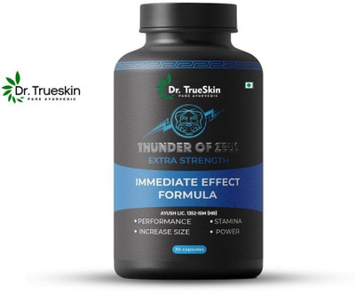 Dr.trueskin Thunder Of Zeus Capsules for stamina and endurance herbal aid Pre Workout(30 Capsules, Unflavored)