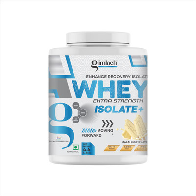 GLIMLACH Whey Extra Strength Isolate + Protein Powder for Muscle Support Whey Protein(2 kg, Malai Kulfi)