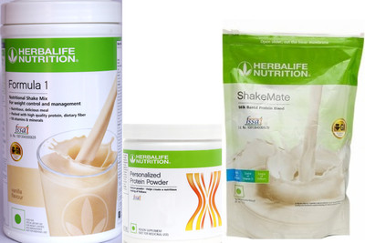 HERBALIFE Weight Loss Combo Pack F 1 Vanilla + personalized protein powder +SM Plant-Based Protein(1200 g, Vanilla)