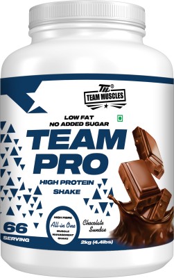 TEAM MUSCLES Team Pro High Protein Shake (2 Kg) Chocolate Whey Protein(1 No, Chocolate)