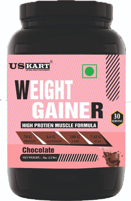 US KART Weight Gainer for women with High Protein Muscle Formula Weight Gainers/Mass Gainers(1 kg, Chocolate flavor)