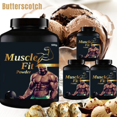 Health Ayurveda Muscle Fit, Grow your Muscle, Ayurvedic Product, Flavor Butterscotch, Pack of 4 Whey Protein(500 g, Butterscotch)