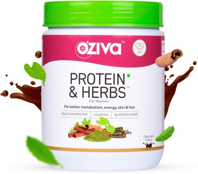 OZiva Protein & Herbs for Women |Manage Weight & Metabolism| Reduce Body Fat |No Sugar Whey Protein(453 g, Chocolate)