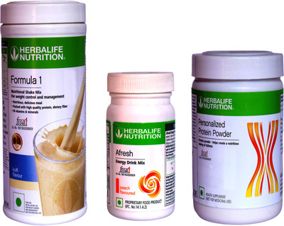 Herbalife Nutrition Formula 1 Shake Kulfi + Protein Powder 200G + Afresh Peach Protein Shake(750 g, Kulfi, Peach)