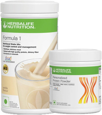 HERBALIFE Formula 1 Nutritional Shake Mix and Personalized Protein Powder Combo Whey Protein(0.75 kg, Vanilla, + Unflavoured)