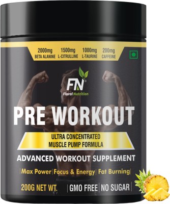 Floral Nutrition Pre Workout Amino Acid Energy Drink for Power, Stamina and Athletics Performance Protein Shake(200 g, Pineapple)
