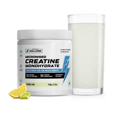 Wellcore Micronised Creatine Monohydrate | Lab Tested | Enhanced Absorption | 100% Pure Creatine(149 g, Lemon Lime)
