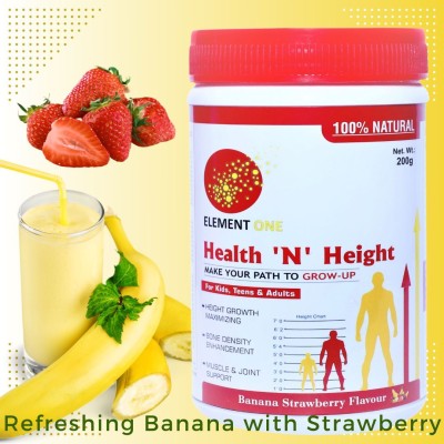 ELEMENT ONE Health N Height Banana with Strawberry Flavor Protein Shake(200 g, Banana with Strawberry)